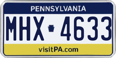 PA license plate MHX4633