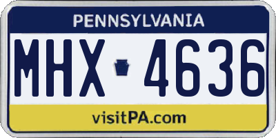PA license plate MHX4636