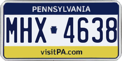 PA license plate MHX4638
