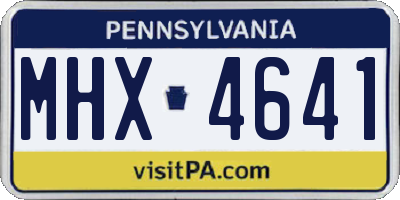 PA license plate MHX4641