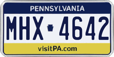 PA license plate MHX4642