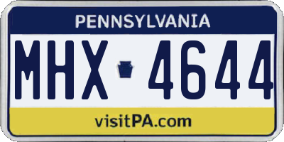 PA license plate MHX4644