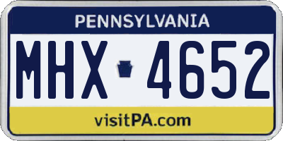 PA license plate MHX4652
