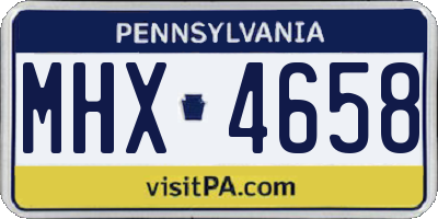 PA license plate MHX4658