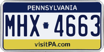 PA license plate MHX4663
