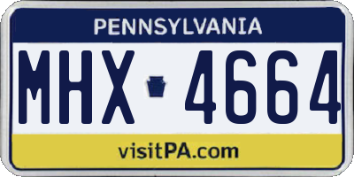 PA license plate MHX4664