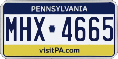 PA license plate MHX4665