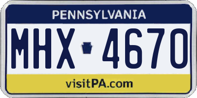 PA license plate MHX4670