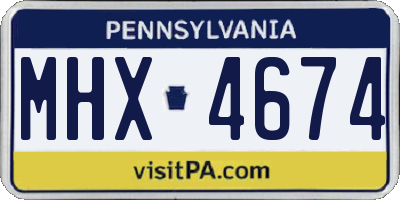 PA license plate MHX4674