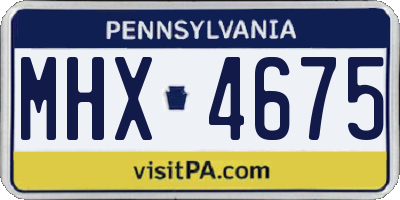 PA license plate MHX4675
