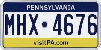 PA license plate MHX4676