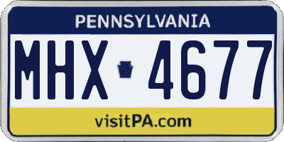 PA license plate MHX4677