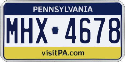 PA license plate MHX4678