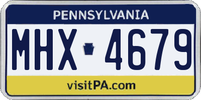 PA license plate MHX4679