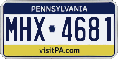 PA license plate MHX4681
