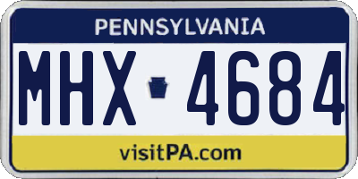 PA license plate MHX4684