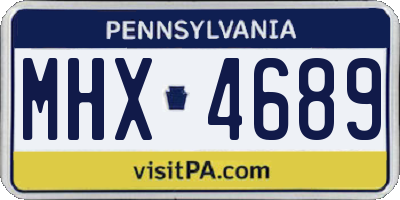 PA license plate MHX4689