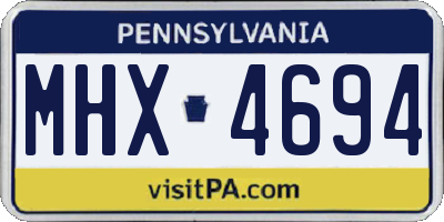 PA license plate MHX4694