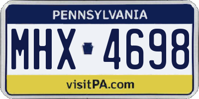 PA license plate MHX4698