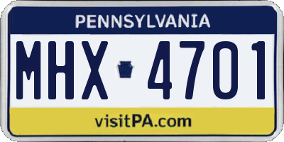 PA license plate MHX4701