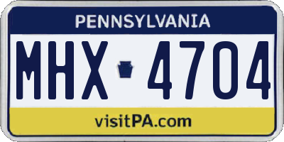 PA license plate MHX4704