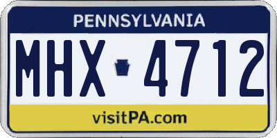 PA license plate MHX4712