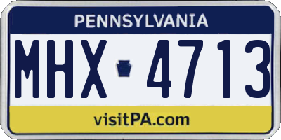 PA license plate MHX4713
