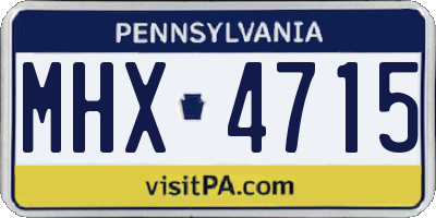 PA license plate MHX4715