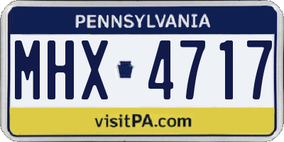 PA license plate MHX4717