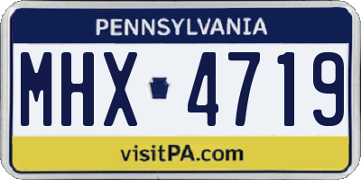 PA license plate MHX4719