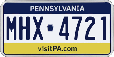 PA license plate MHX4721