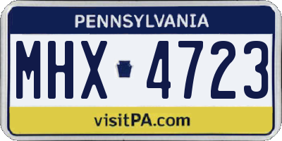 PA license plate MHX4723