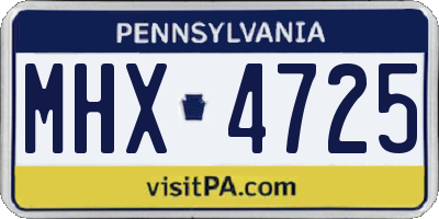 PA license plate MHX4725