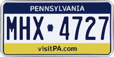 PA license plate MHX4727