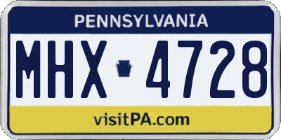PA license plate MHX4728