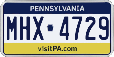 PA license plate MHX4729