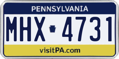 PA license plate MHX4731