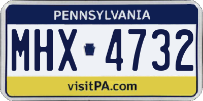 PA license plate MHX4732