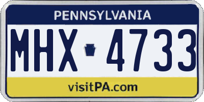 PA license plate MHX4733