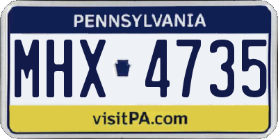 PA license plate MHX4735