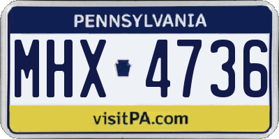 PA license plate MHX4736