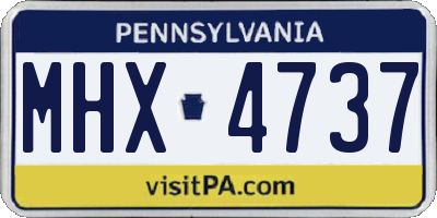 PA license plate MHX4737