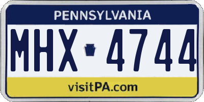 PA license plate MHX4744