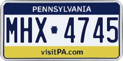 PA license plate MHX4745
