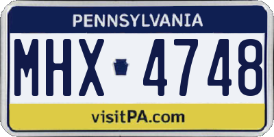 PA license plate MHX4748