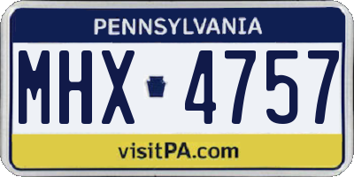 PA license plate MHX4757