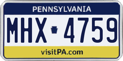 PA license plate MHX4759