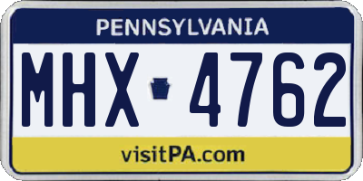 PA license plate MHX4762