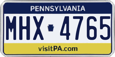 PA license plate MHX4765