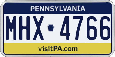 PA license plate MHX4766